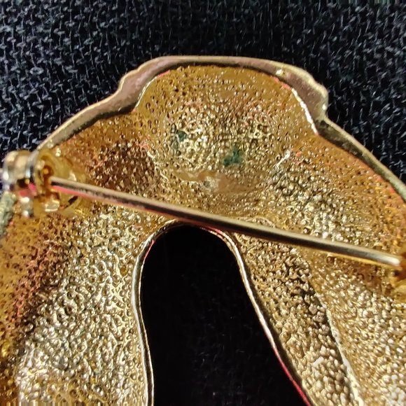 Vintage Panther Brooch Clear Rhinestone Crystal Eyes Metal Pin Retro Gold Tone - Picture 7 of 9